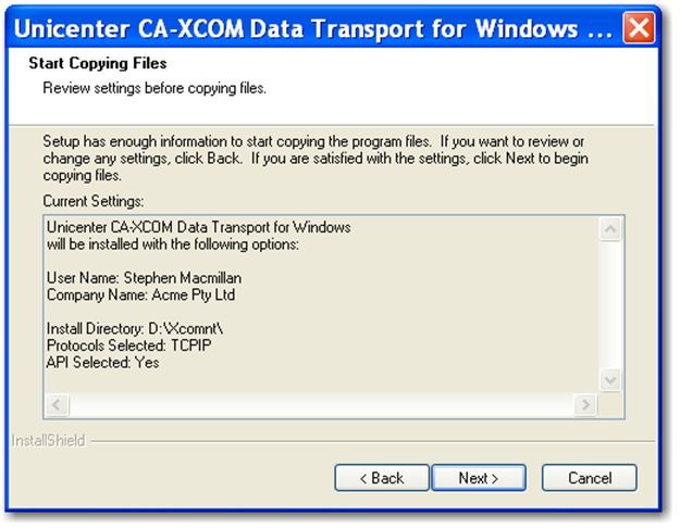 XCOM Install Step 8